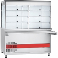 Прилавок холодильный ПВВ(Н)-70КМ-01-НШ (открытый,полка,подсветка, охлаждаемый стол 1500 мм)