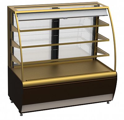 Витрина холодильная Полюс K70 VM 1,3-2 STANDARD Паттерн (открытая) (0105 Венге)
